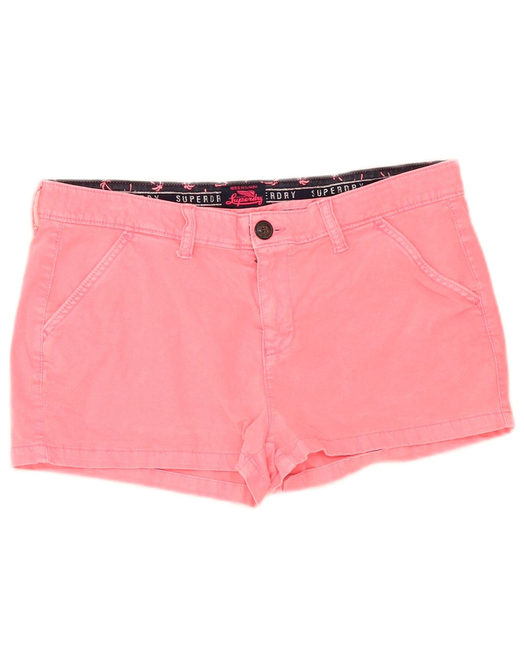 Damskie spodnie Superdry W34, duże, różowe, bawełniane