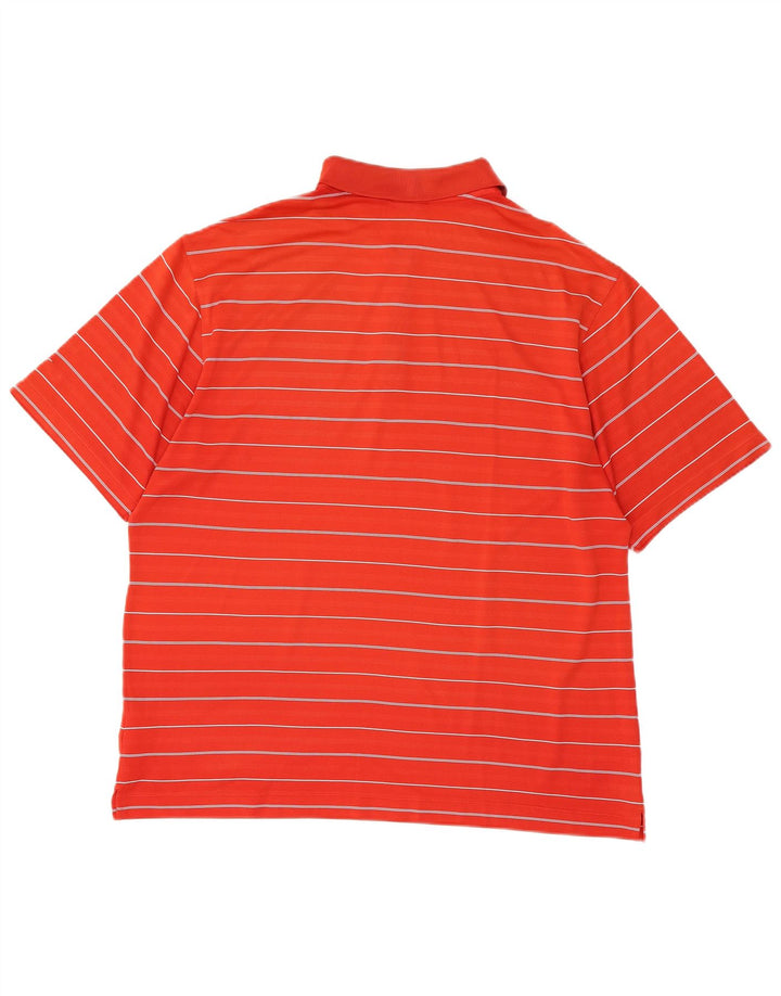 Męska koszulka polo Nike Dri Fit, duża, poliestrowa w czerwone paski