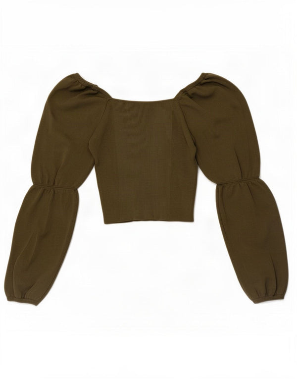 Damski krótki top z długim rękawem Zara UK 8 Small Green