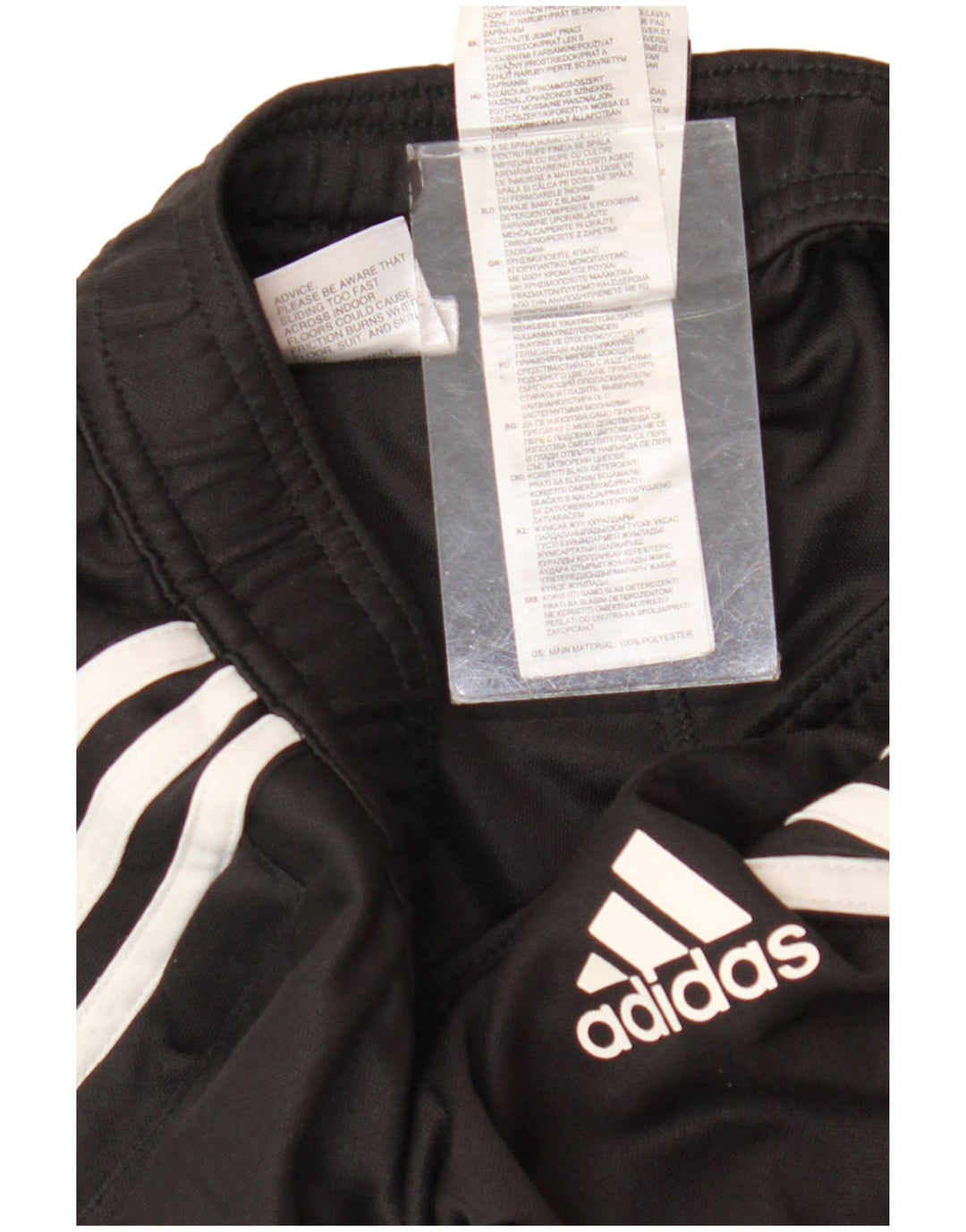 Męskie spodnie dresowe Adidas, małe, czarne, poliestrowe