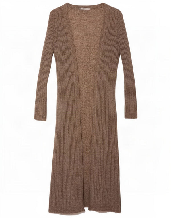 Sweter damski Zara Longline Open Cardigan UK 12 Medium Brown Flecked