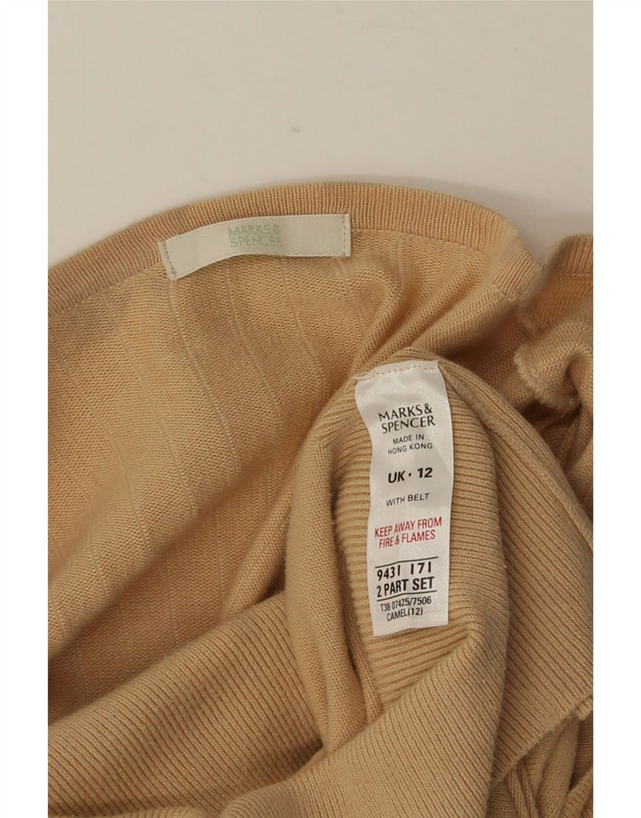 MARKS & SPENCER Krótki sweter damski UK 12, średni beż, bawełna