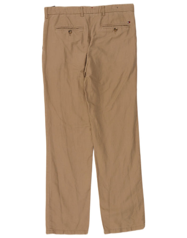Męskie proste spodnie Chino Tommy Hilfiger W32 L32 Beżowe lniane