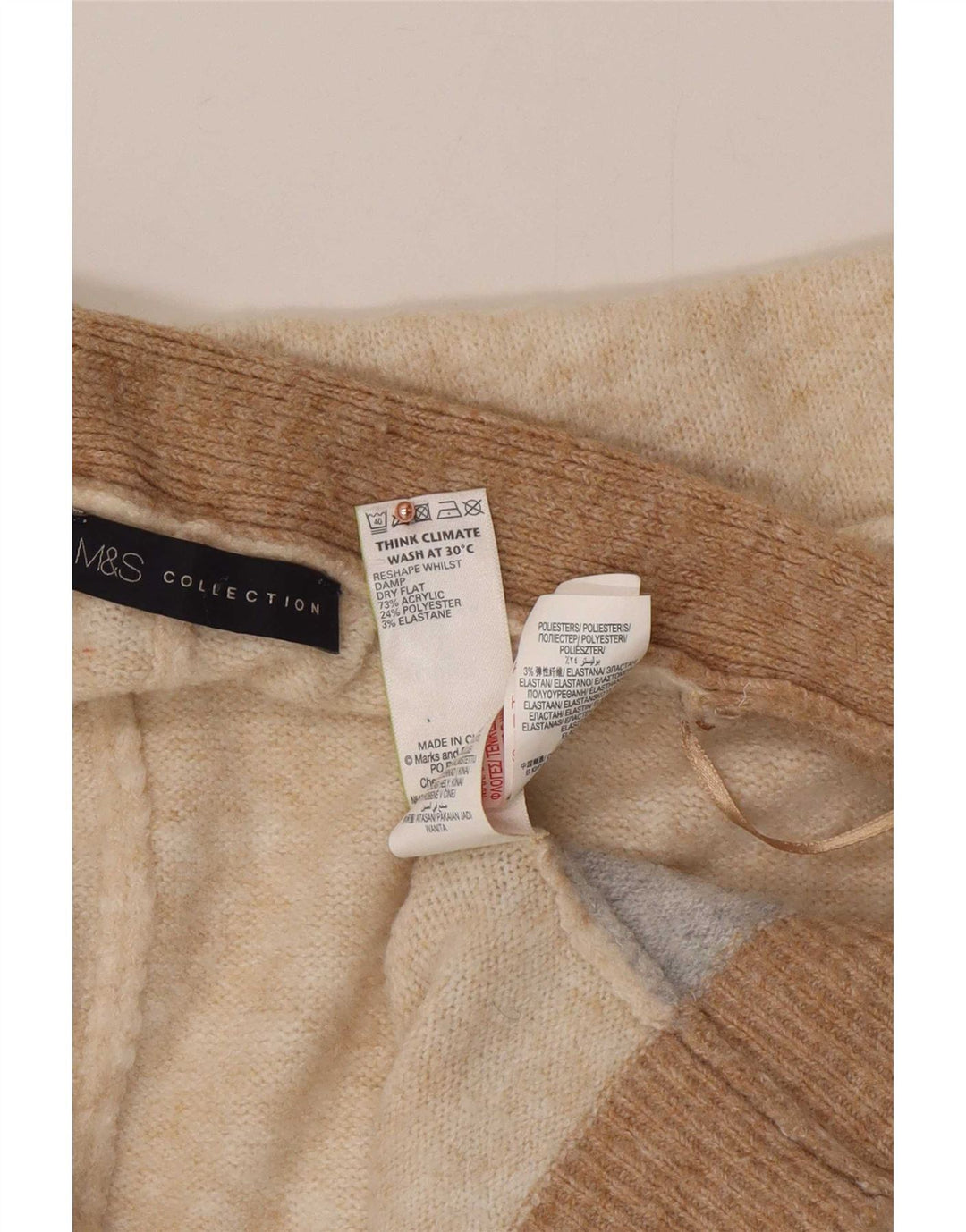 Sweter damski Marks & Spencer Longline Cardigan UK 16, duży, beżowy