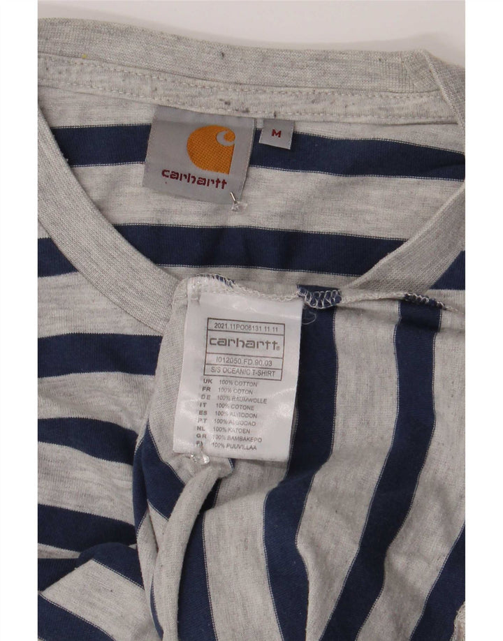 T-shirt męski Carhartt, bawełniany, w średnie szare paski