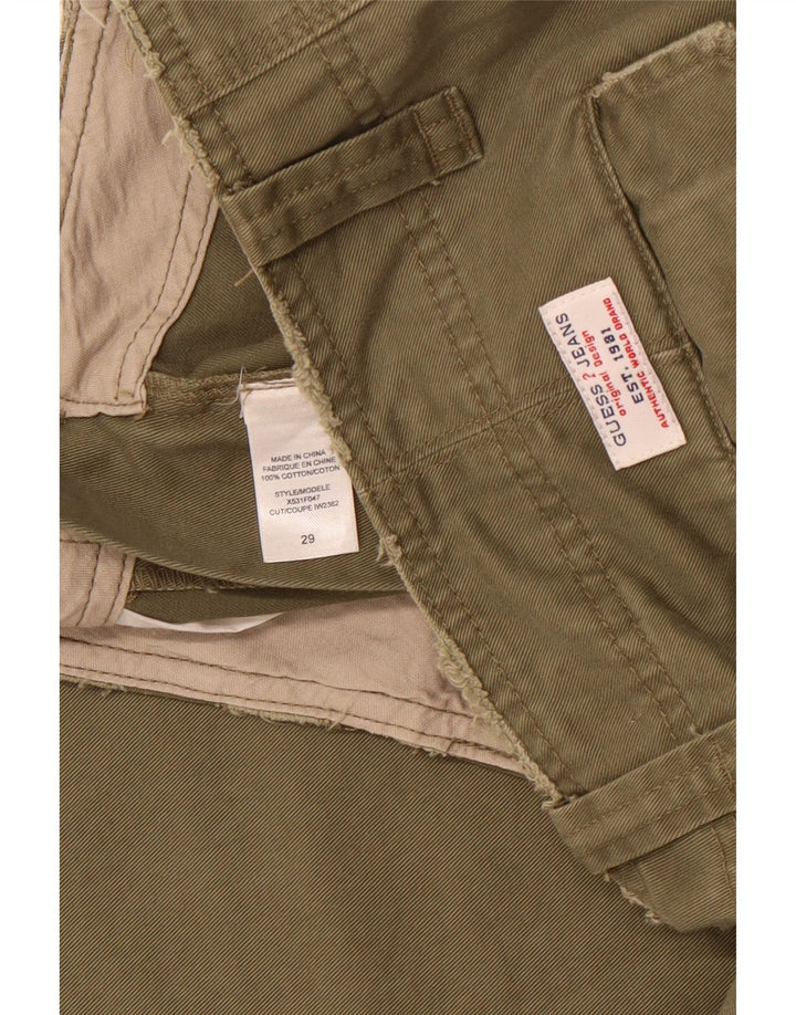 Damskie spodnie typu chino typu bootcut GUESS W29 L33, zielona bawełna