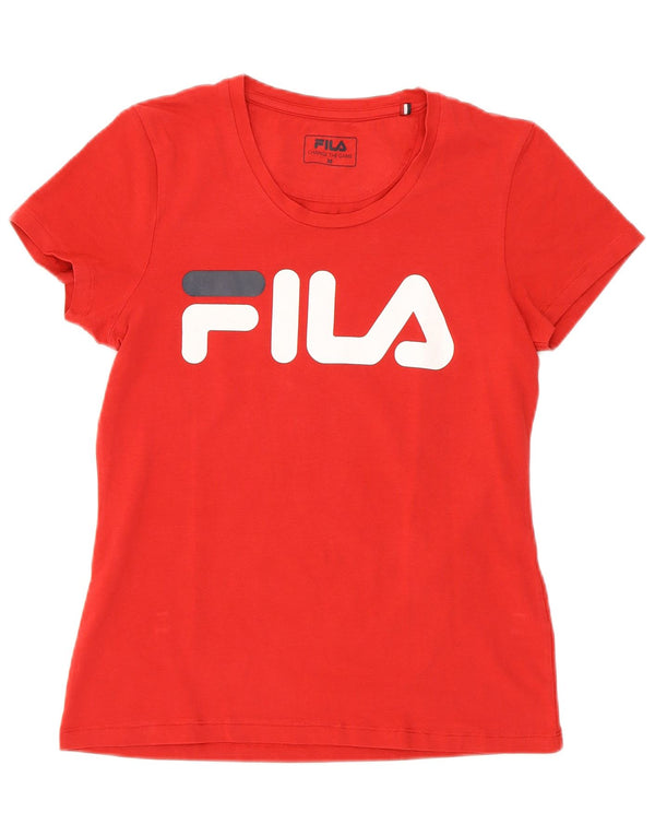 Damska koszulka z grafiką Fila Top UK 12 Medium Red