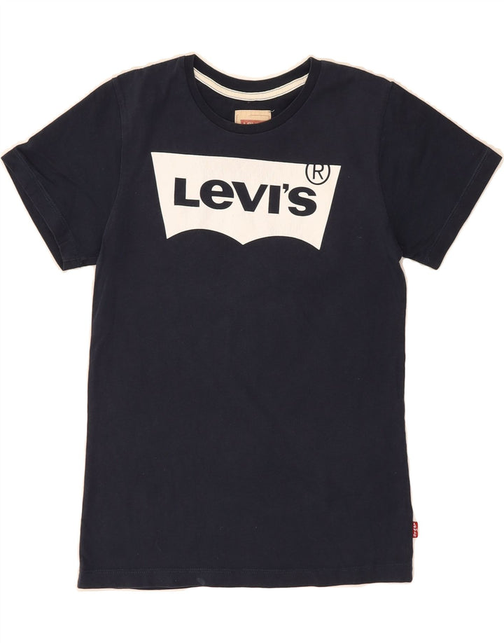 LEVI'S Boys Graphic T-Shirt Top 11-12 Years Navy Blue Vintage Levi's and Second-Hand Levi's from Messina Hembry 