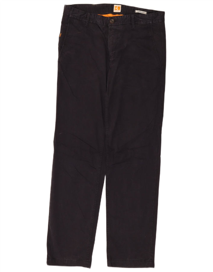 Męskie spodnie chino o regularnym kroju HUGO BOSS W32 L32 Granatowa bawełna