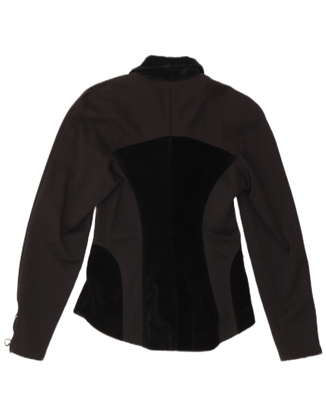 Damska bluza Maille UK 8, mała czarna, nylonowa w blokach kolorów