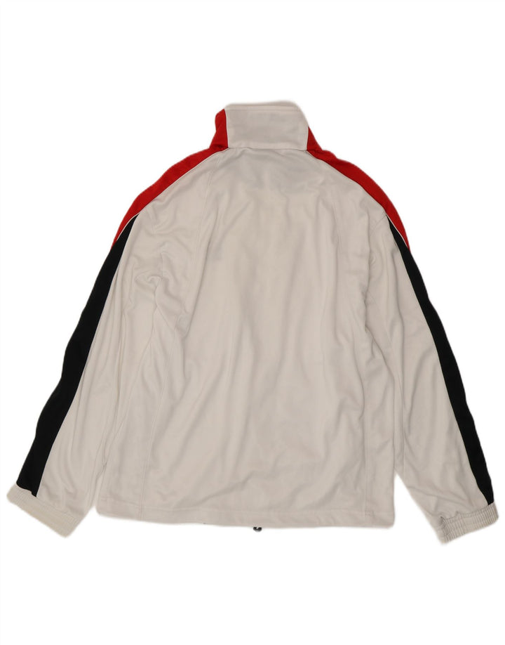 Męska kurtka dresowa Lotto, duża, biała, poliestrowa z blokami kolorów