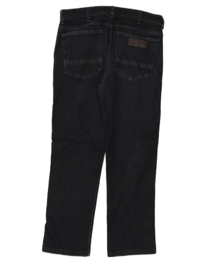 Męskie proste dżinsy Wrangler W32 L28, czarna bawełna