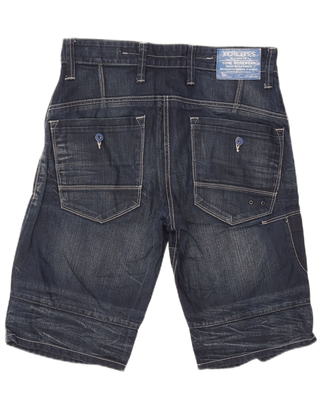 Męskie spodenki jeansowe Jack & Jones Cargo, średnie W32, granatowe, bawełniane