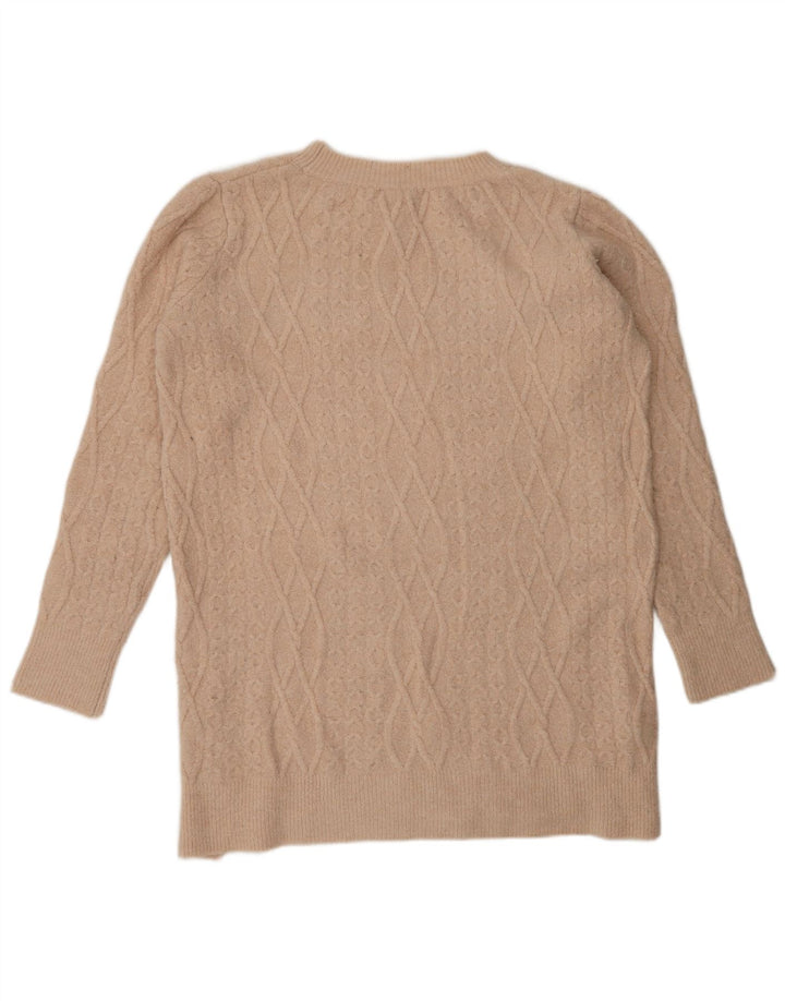 Sweter damski Zara z okrągłym wycięciem pod szyją, UK 14, średni beż