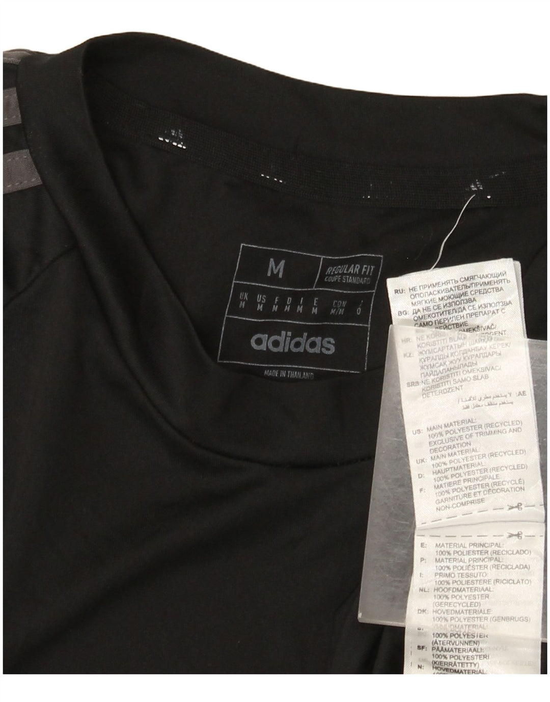 T-shirt męski Adidas Aeroready o regularnym kroju, średni czarny poliester