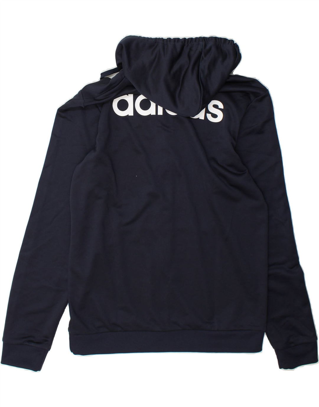 ADIDAS Mens Graphic Zip Hoodie Sweater Large Navy Blue Polyester Vintage Adidas and Second-Hand Adidas from Messina Hembry 