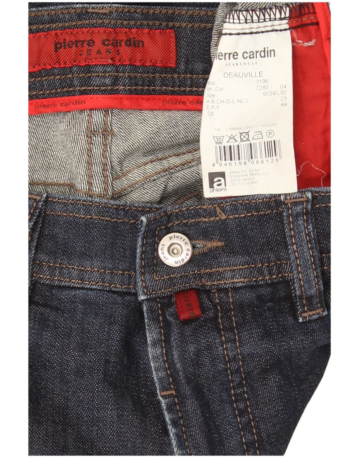 Męskie proste dżinsy Pierre Cardin W34 L32 granatowe