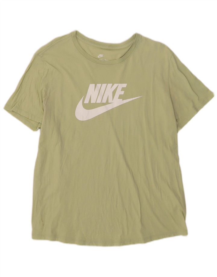 Męski T-shirt z grafiką Nike, duży, zielony, bawełniany