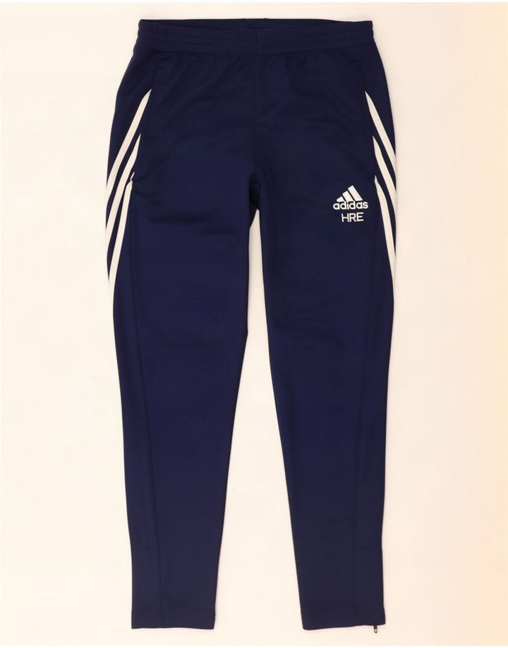 Męskie spodnie dresowe Adidas Climalite, średni granatowy poliester