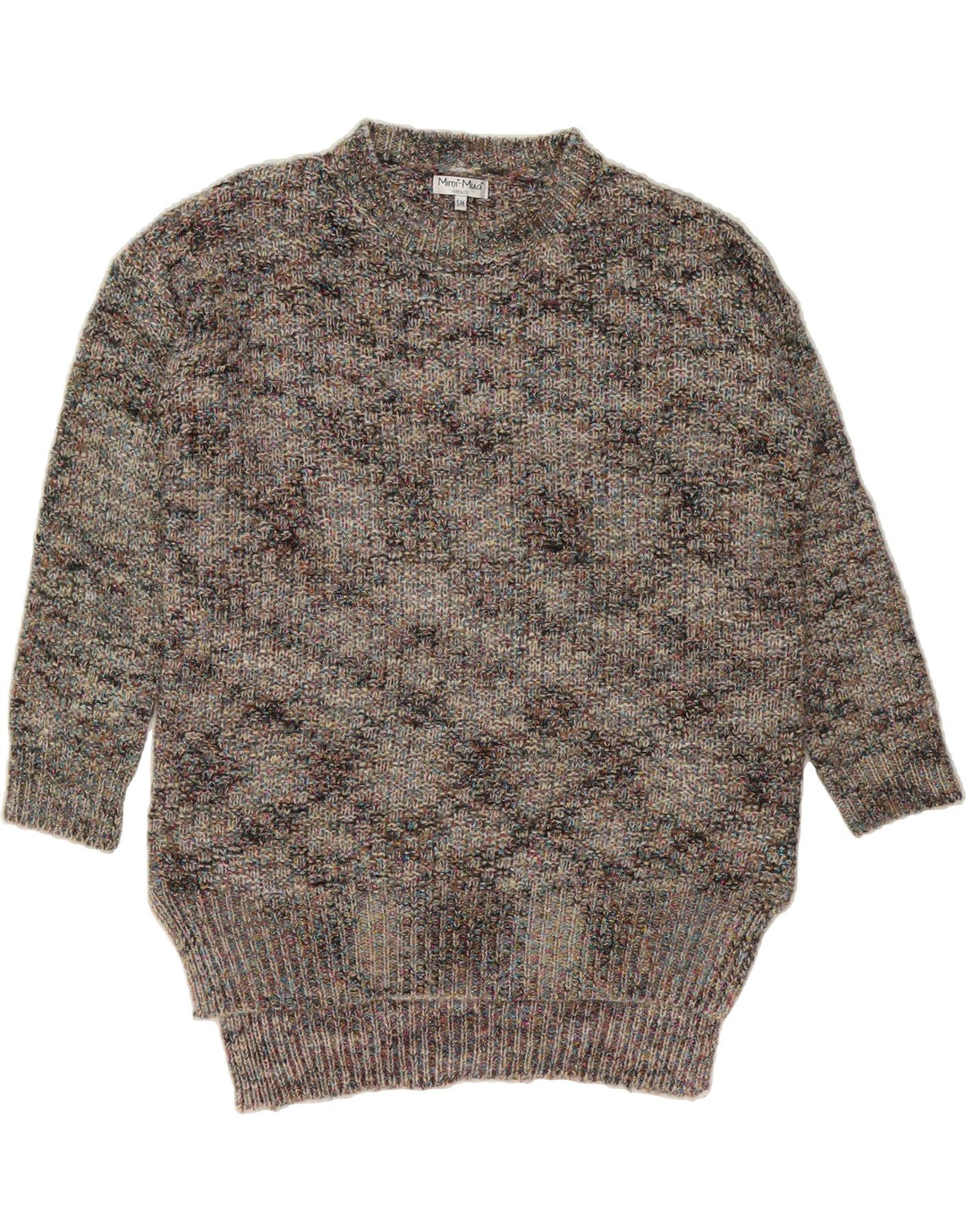 MIMI-MUA Womens Oversized Crew Neck Jumper Sweater UK 10 Small Grey Vintage Mimi-Mua and Second-Hand Mimi-Mua from Messina Hembry 