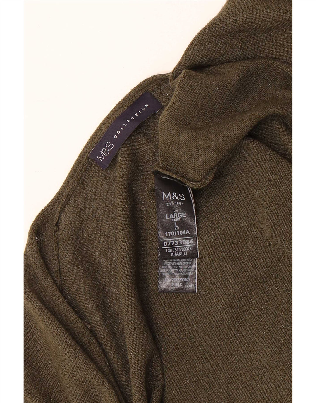 Marks & Spencer Damski sweter z długim rękawem, rozpinany, UK 16, duży, khaki