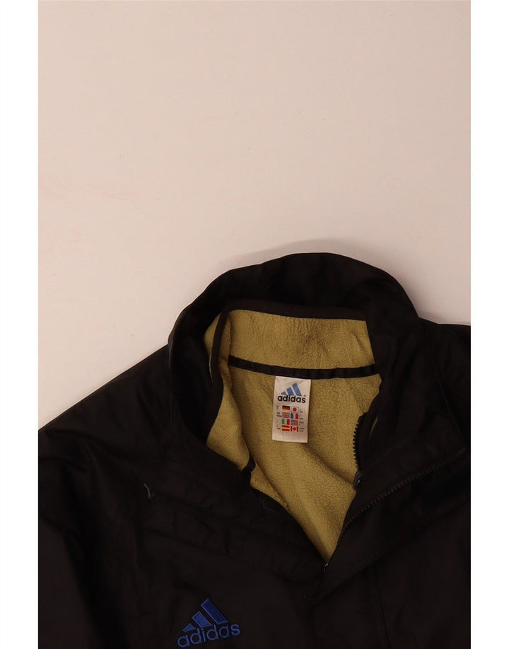 ADIDAS Mens Windbreaker Jacket UK 42/44 Large Black Colourblock Polyamide