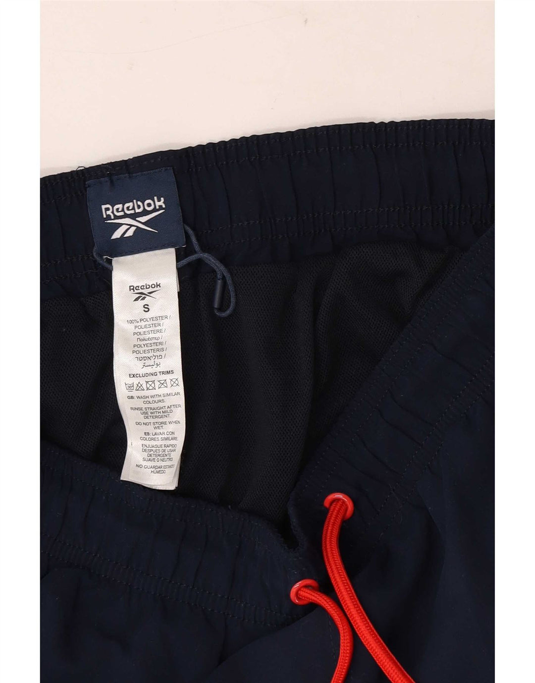 Męskie spodenki sportowe Reebok, małe, granatowe, z poliestru