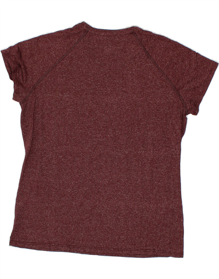 ADIDAS Womens Climalite Graphic T-Shirt Top UK 16 Large Maroon Polyester Vintage Adidas and Second-Hand Adidas from Messina Hembry 