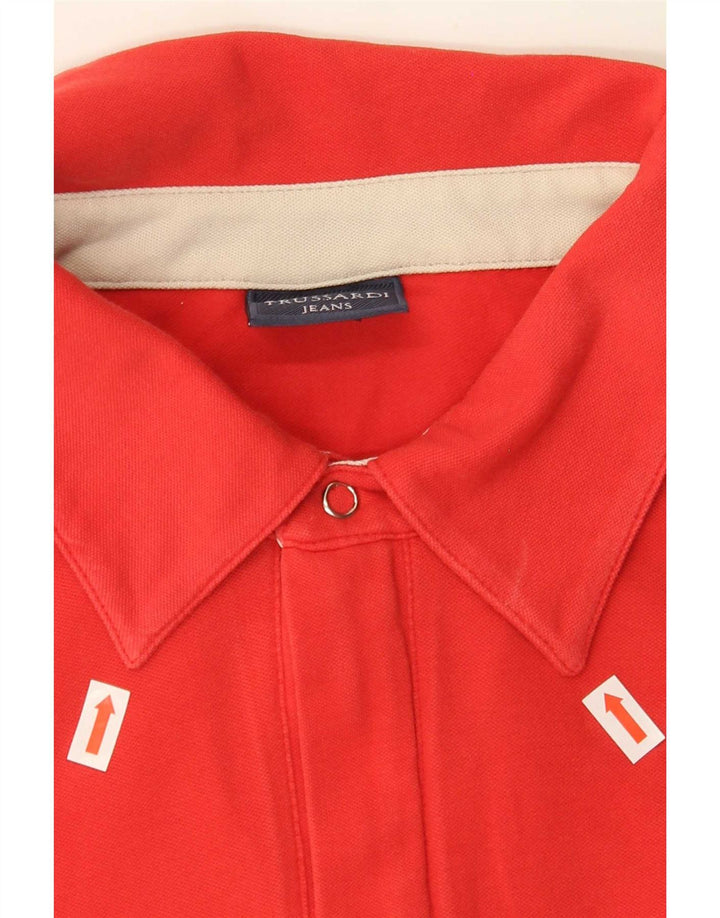 Męska koszulka polo Trussardi 2XL, czerwona, bawełniana