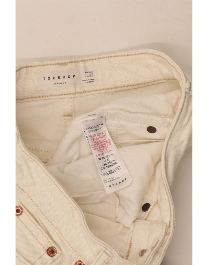 Damskie proste dżinsy Topshop W26 L24 Biała bawełna