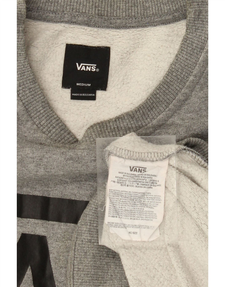 Męski sweter z grafiką VANS, średnioszary, bawełniany