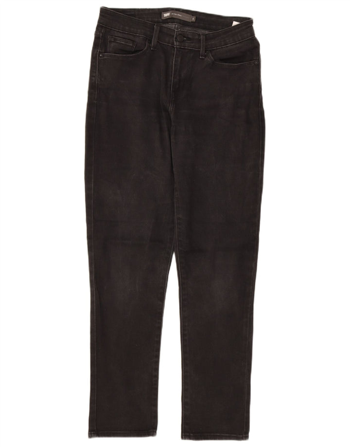 Damskie jeansy skinny ze średnim stanem LEVI'S US 4 Small W28 L28 Czarna bawełna