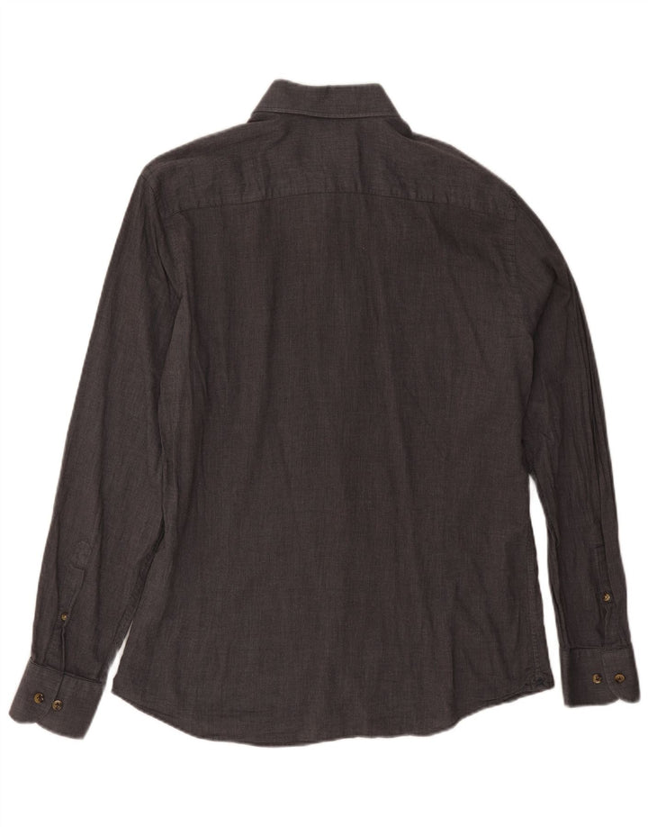 Koszula męska slim fit Hackett, duża, szara, bawełniana