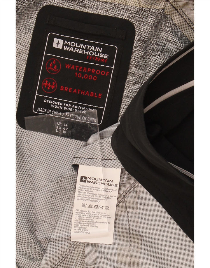 MOUNTAIN WAREHOUSE Womens Hooded Rain Jacket UK 14 Large Black Polyester Vintage Mountain Warehouse and Second-Hand Mountain Warehouse from Messina Hembry 