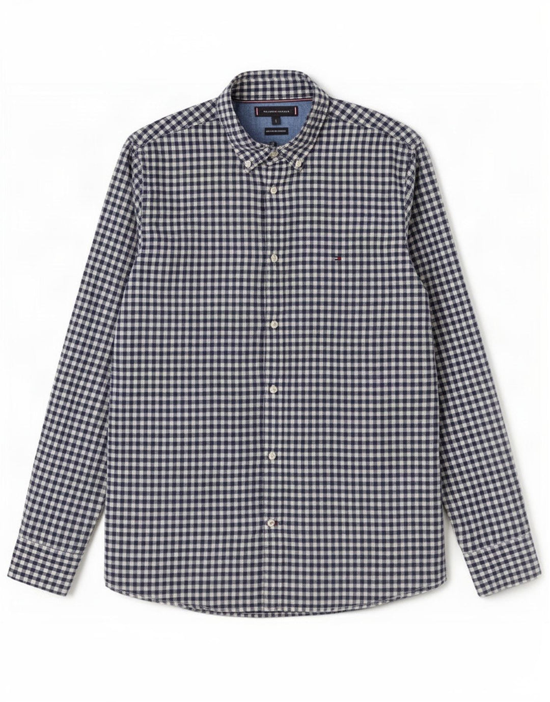 Koszula męska Tommy Hilfiger, duża, bawełniana w kratkę, granatowa