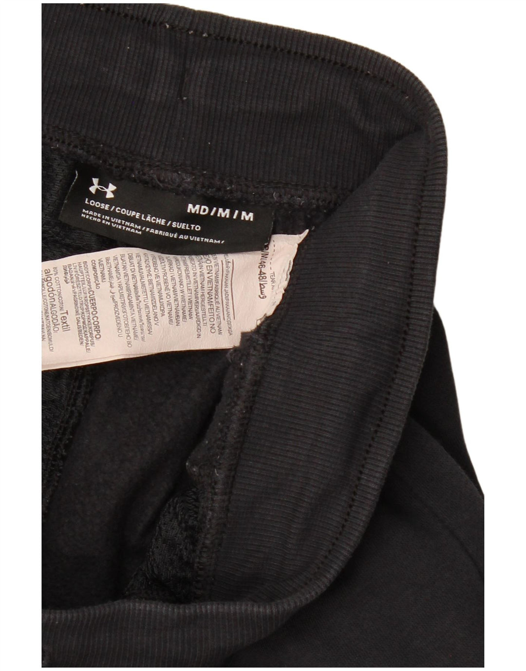 Męskie spodnie dresowe Under Armour Joggers, średnia czarna bawełna