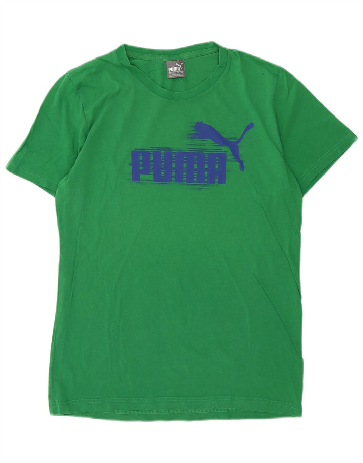 Męski T-shirt z grafiką Puma, średni zielony