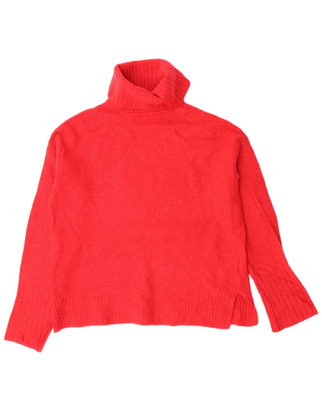 WHISTLES Damski sweter oversize z golfem UK 10 Small, czerwona wełna