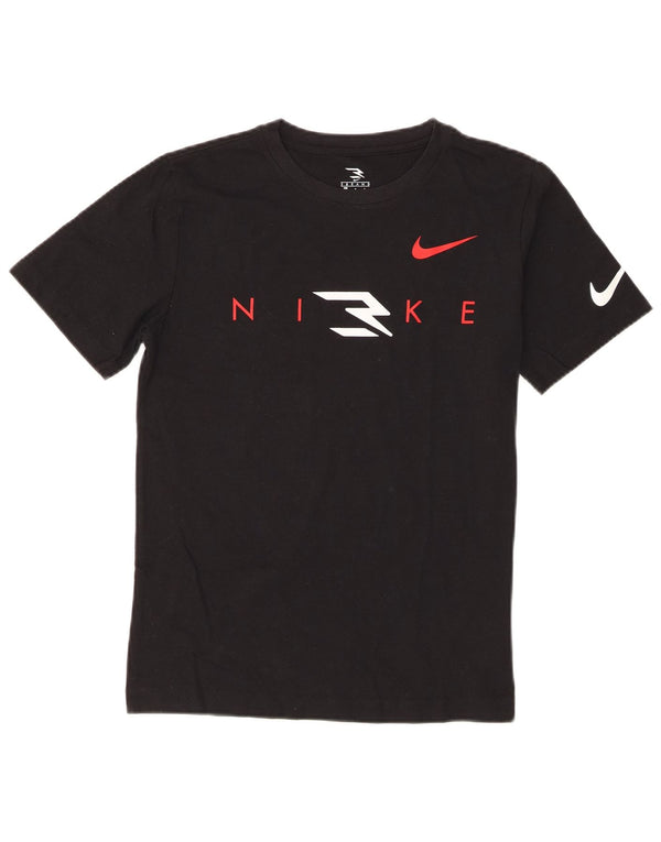 Chłopięcy T-shirt z grafiką Nike na 12-13 lat, duży, czarny, bawełniany