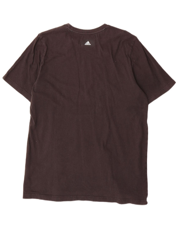 Męski T-shirt z grafiką ADIDAS, duży, czarny, bawełniany