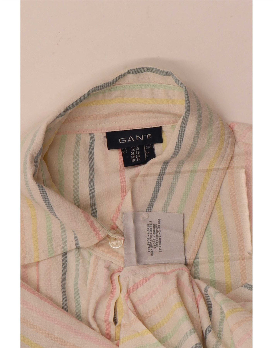 Damska koszula oversize Gant UK 10, mała, wielokolorowa, bawełniana w prążki