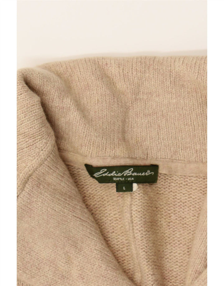 EDDIE BAUER Womens Cardigan Sweater UK 14 Large Beige Viscose Vintage Eddie Bauer and Second-Hand Eddie Bauer from Messina Hembry 
