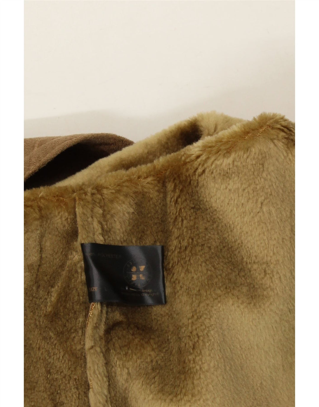 ASTRAKA Womens Sherpa Jacket UK 16 Large Beige Check Polyester Vintage Astraka and Second-Hand Astraka from Messina Hembry 