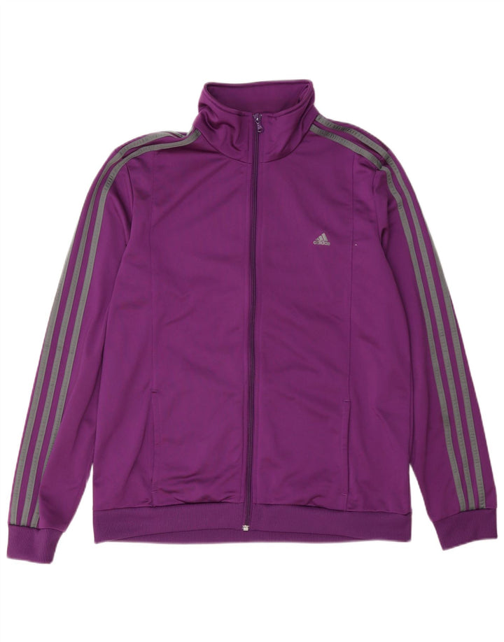 Damska kurtka dresowa Adidas UK 16/18, duża, fioletowa, poliestrowa