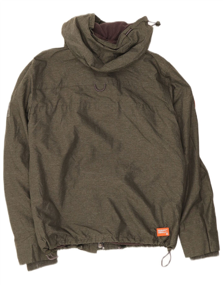 Męska kurtka wiatrówka z kapturem Superdry UK 38, średni nylon khaki