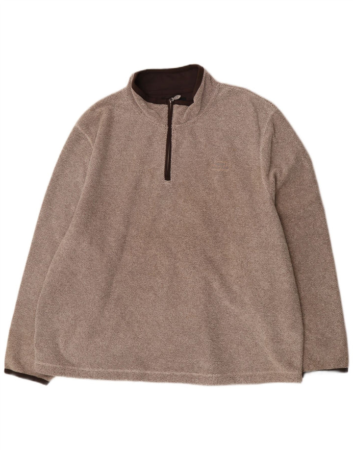 Męski sweter z zamkiem Weird Fish, 5XL, brązowy poliester