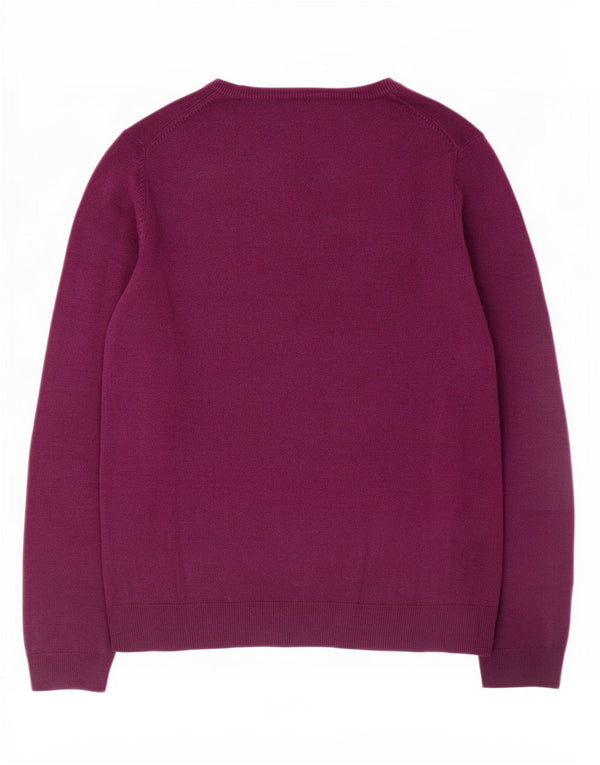 Marks & Spencer Damski sweter z dekoltem w łódkę UK 14, duży, fioletowy, akrylowy