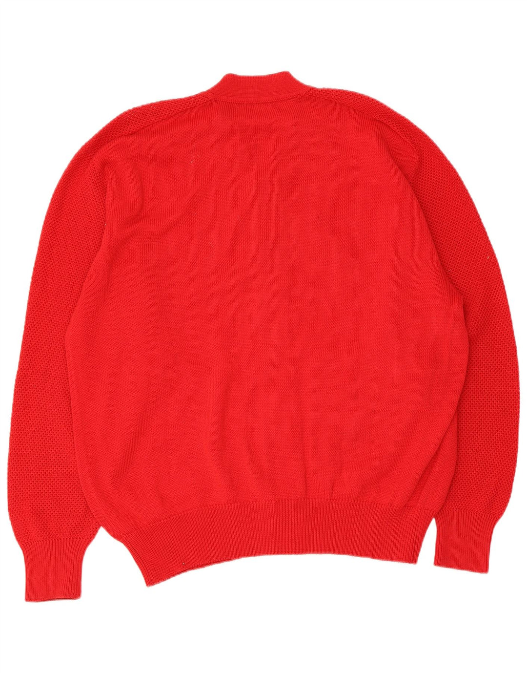 Vintage męski sweter rozpinany, duży, czerwony, bawełniany