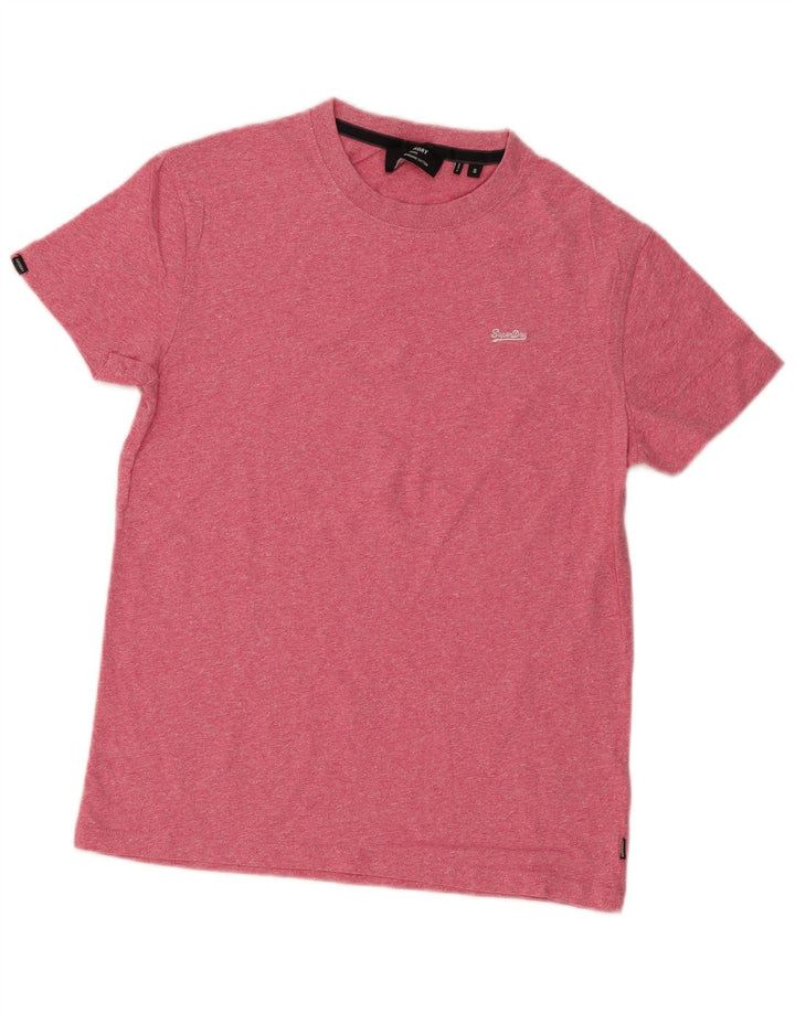 T-shirt męski Superdry, mały, różowy, bawełniany w plamki