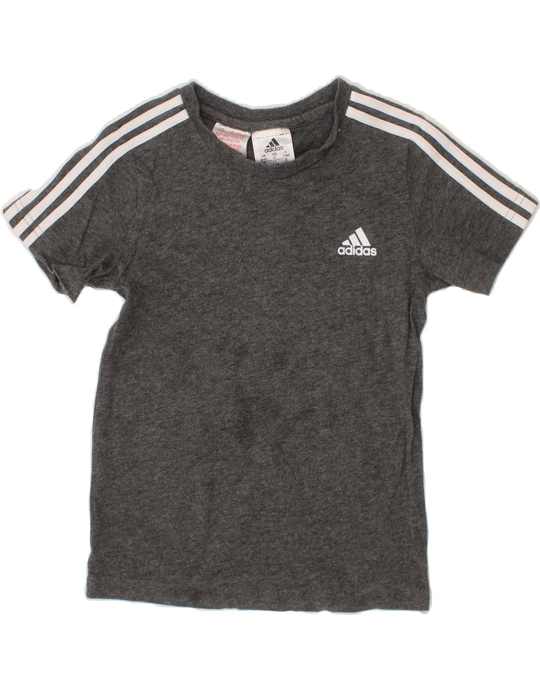 ADIDAS Boys T-Shirt Top 3-4 Years Grey Cotton Vintage Adidas and Second-Hand Adidas from Messina Hembry 